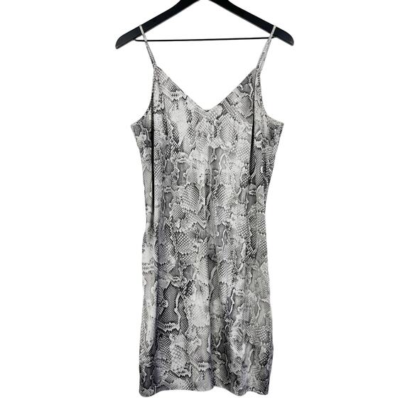 White House Black Market Size 10 Knee Length Slip Snake Print Gray - Picture 1 of 8